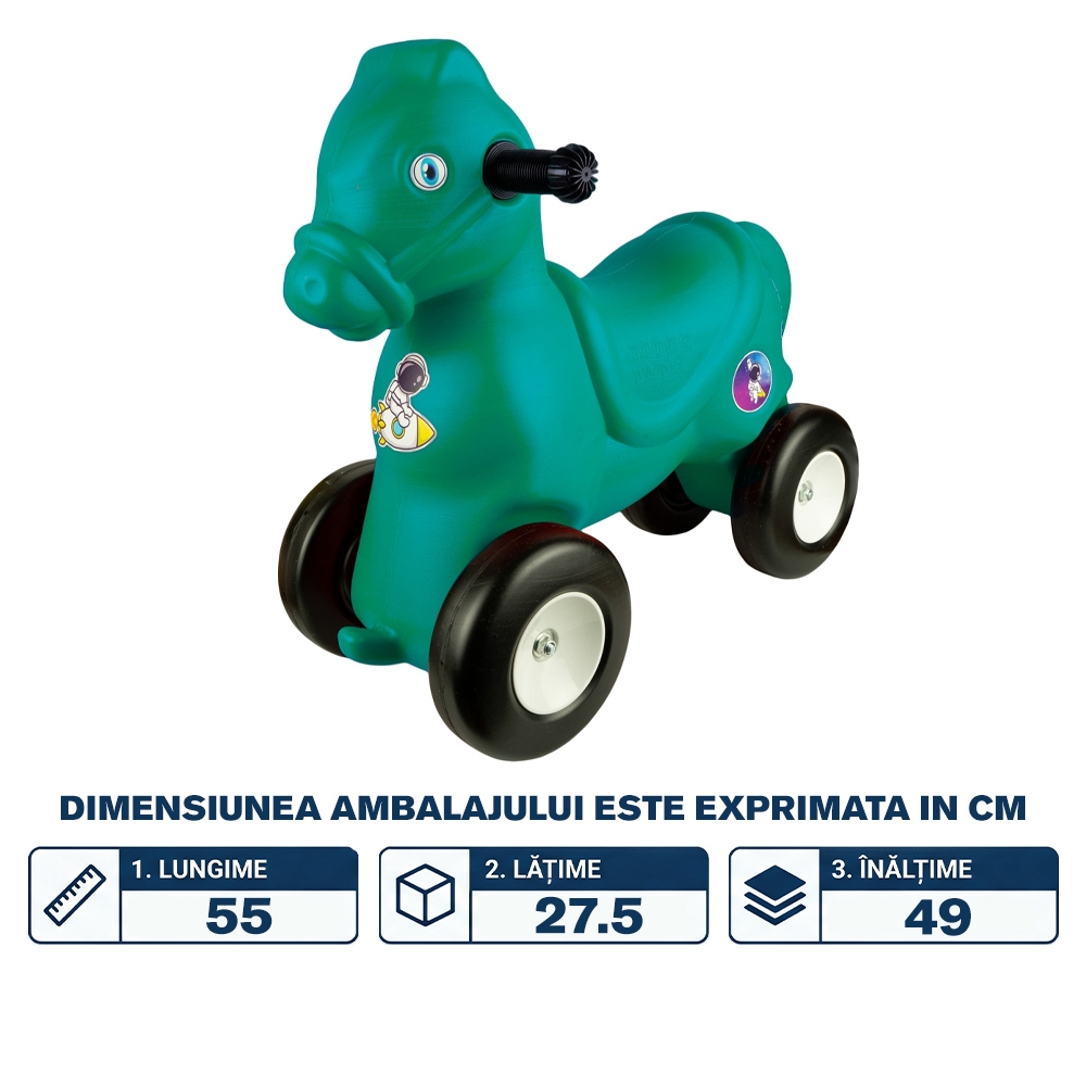 Calut cu roti, turcoaz - ROBENTOYS - imagine 2