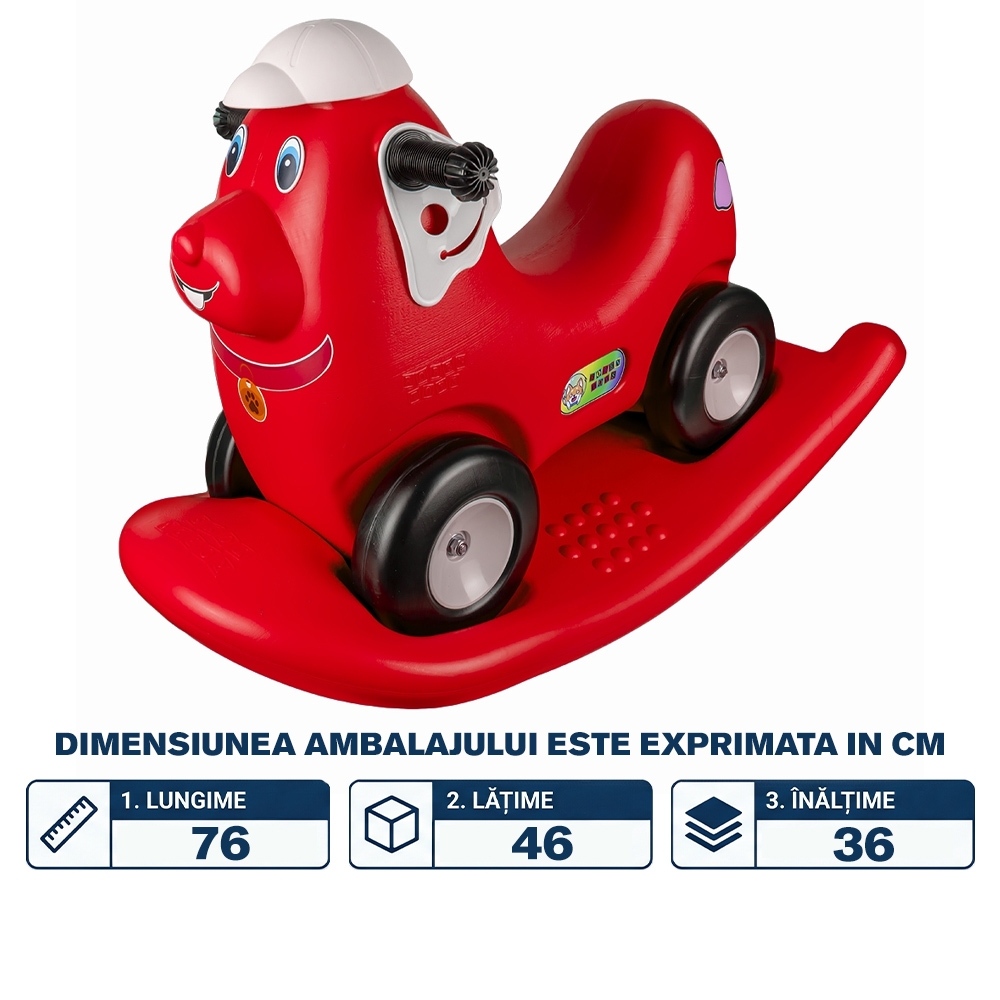 Catel balansoar 2 in 1, rosu - ROBENTOYS - imagine 2