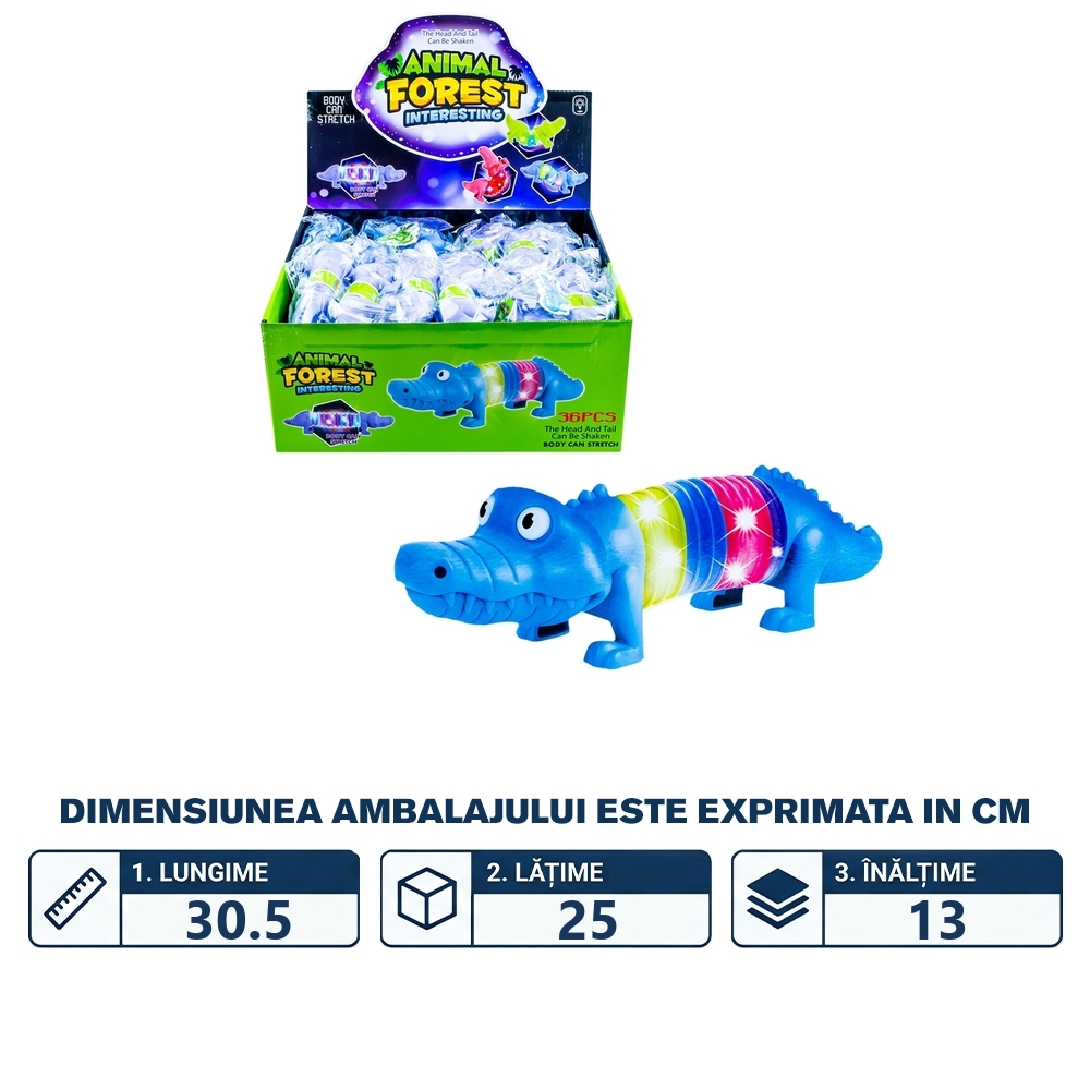 Jucarii antistres, Crocodili, cu lumina, 36 buc/set - imagine 2