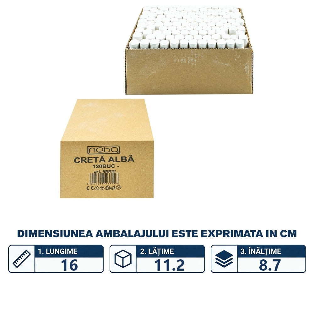 Creta alba, 120 buc/set - NEBO - imagine 2