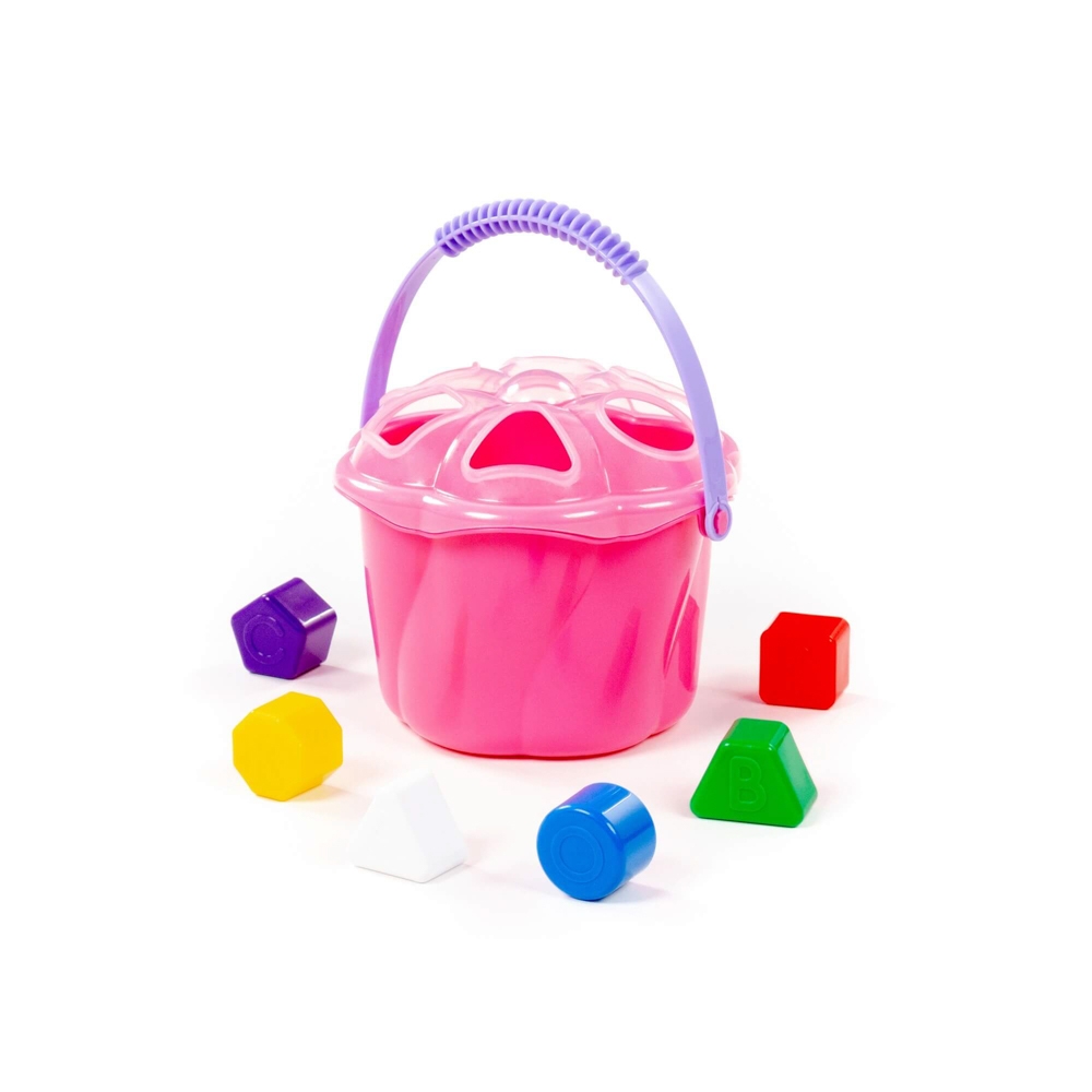 Galetusa roz cu forme de sortare, 6 buc/set, 17.5x15.7x14 cm, Polesie - imagine 5