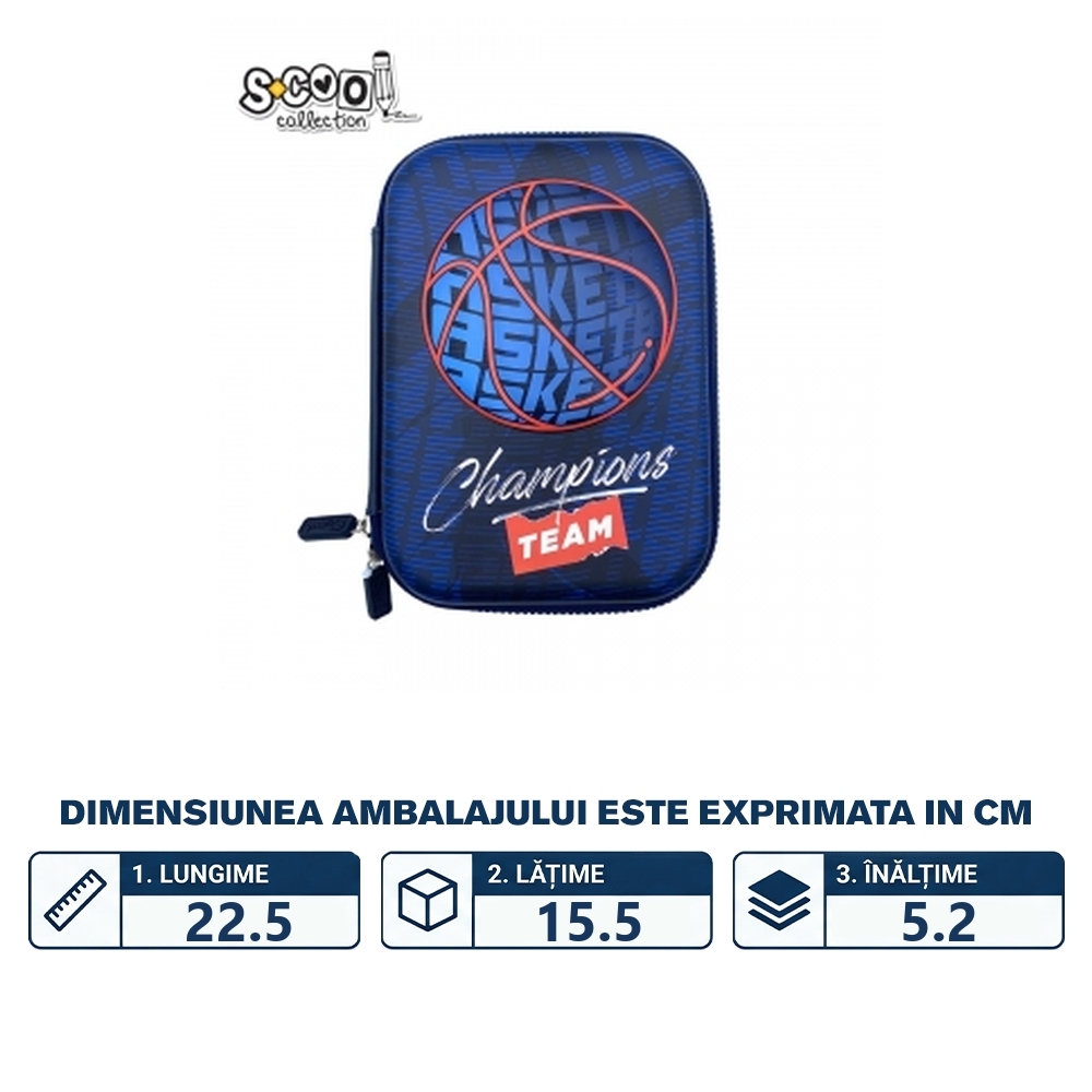 Penar neechipat 3D, BASKETBALL, 22.5x15.5x5.2 cm - S-COOL - imagine 2
