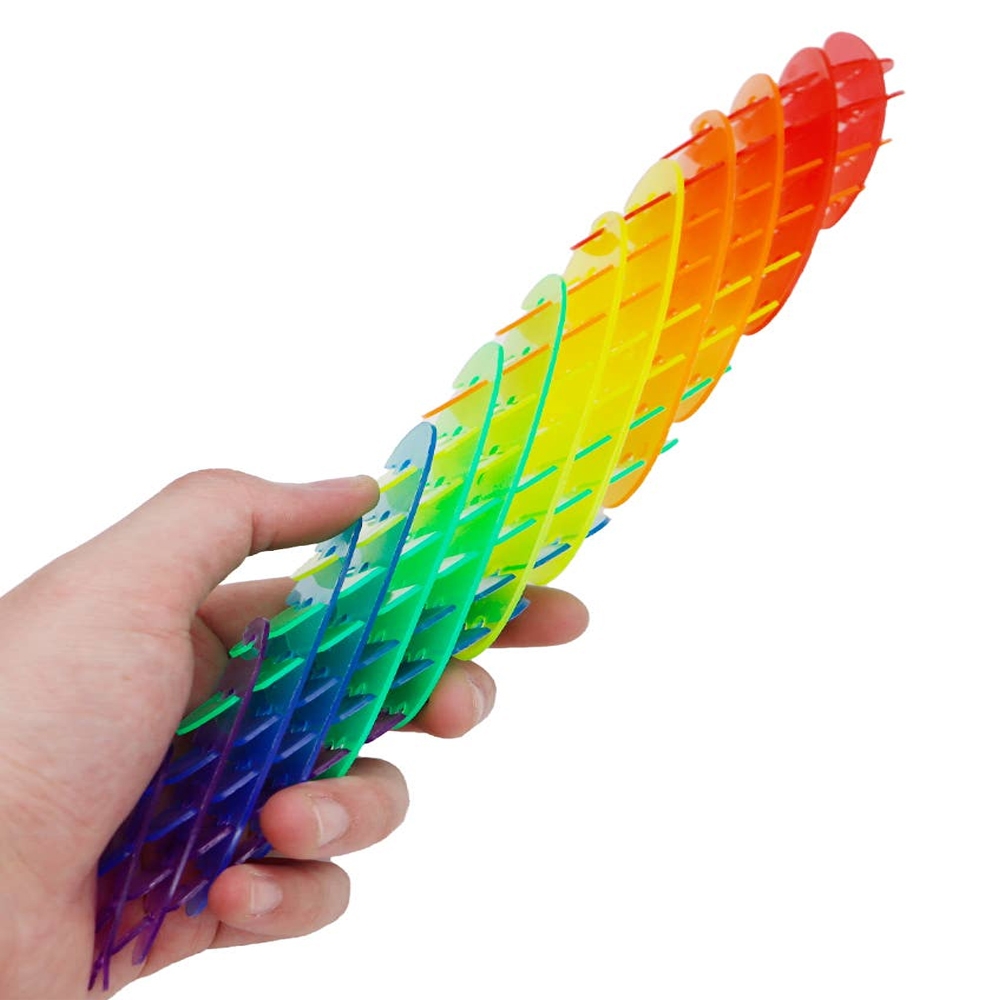 Jucarie antistres - Morf worm, 12x30 cm, Curcubeu - imagine 4