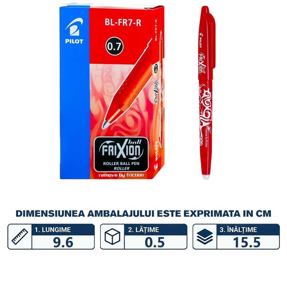 Roller Frixion Ball, 0.7mm, rosu - Pilot - imagine 2