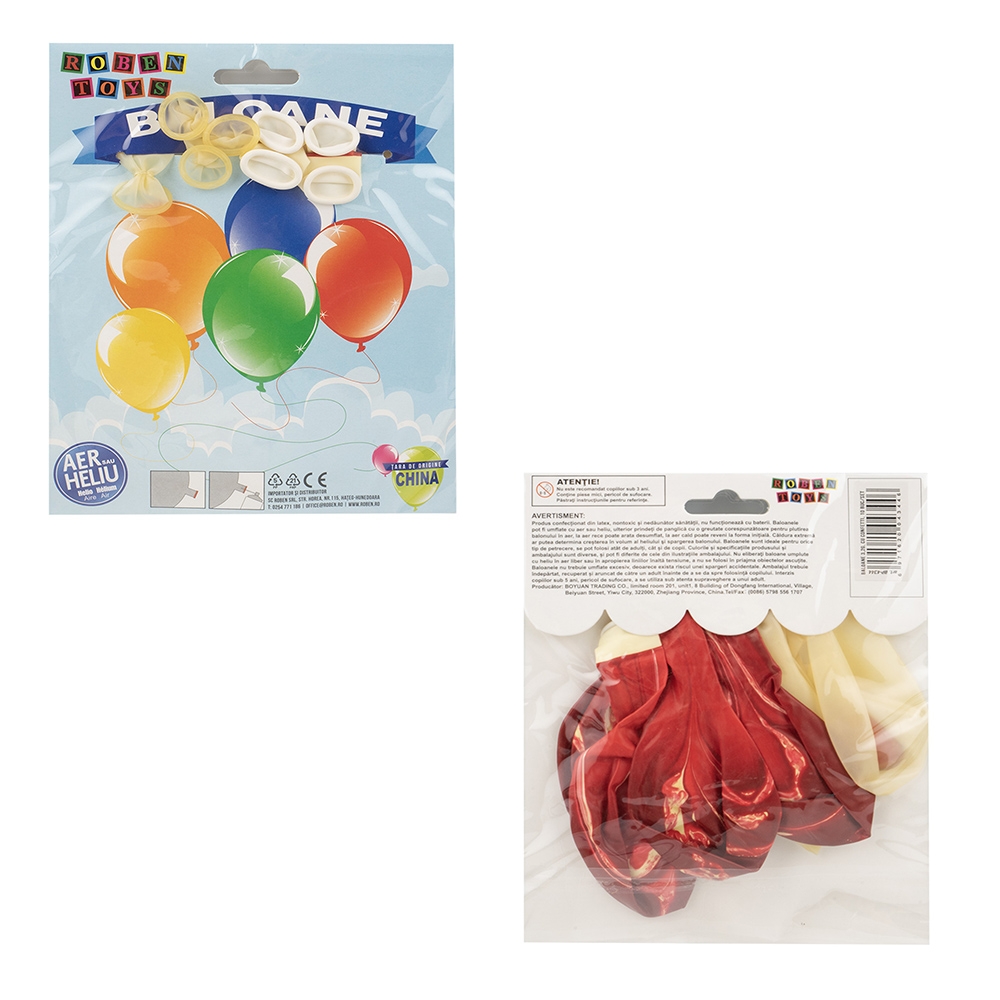 Baloane 3,2 g, cu confetti, 10 buc/set