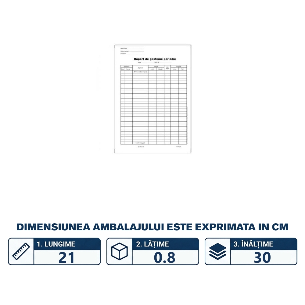 Raport de gestiune periodic, A4, autocopiativ, 2 ex, 100 file - imagine 2