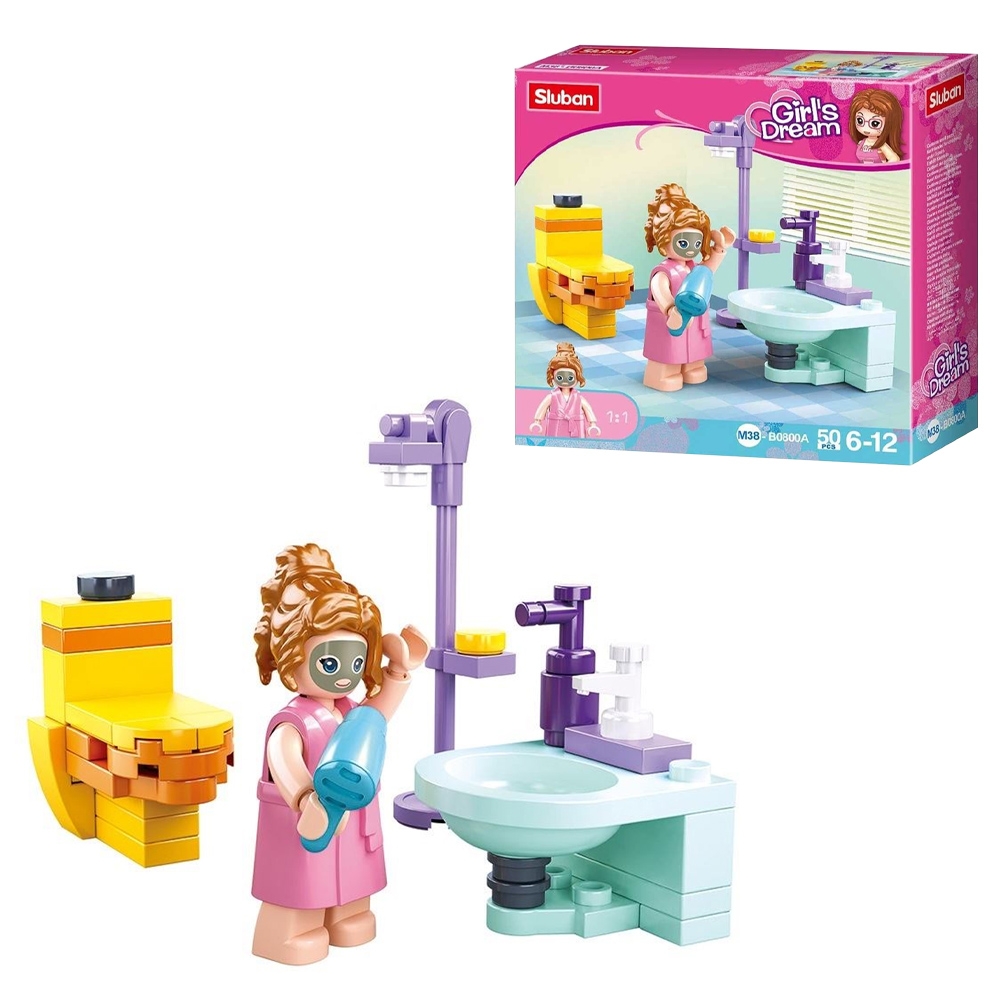 Set de constructie Girl's Dream, 50 piese, Baie - Sluban - imagine 4