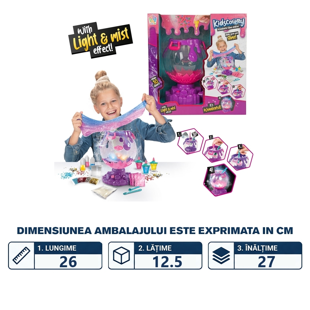 Set slime, DIY, Kidscovery - Globul de cristal - Toi-Toys - imagine 2