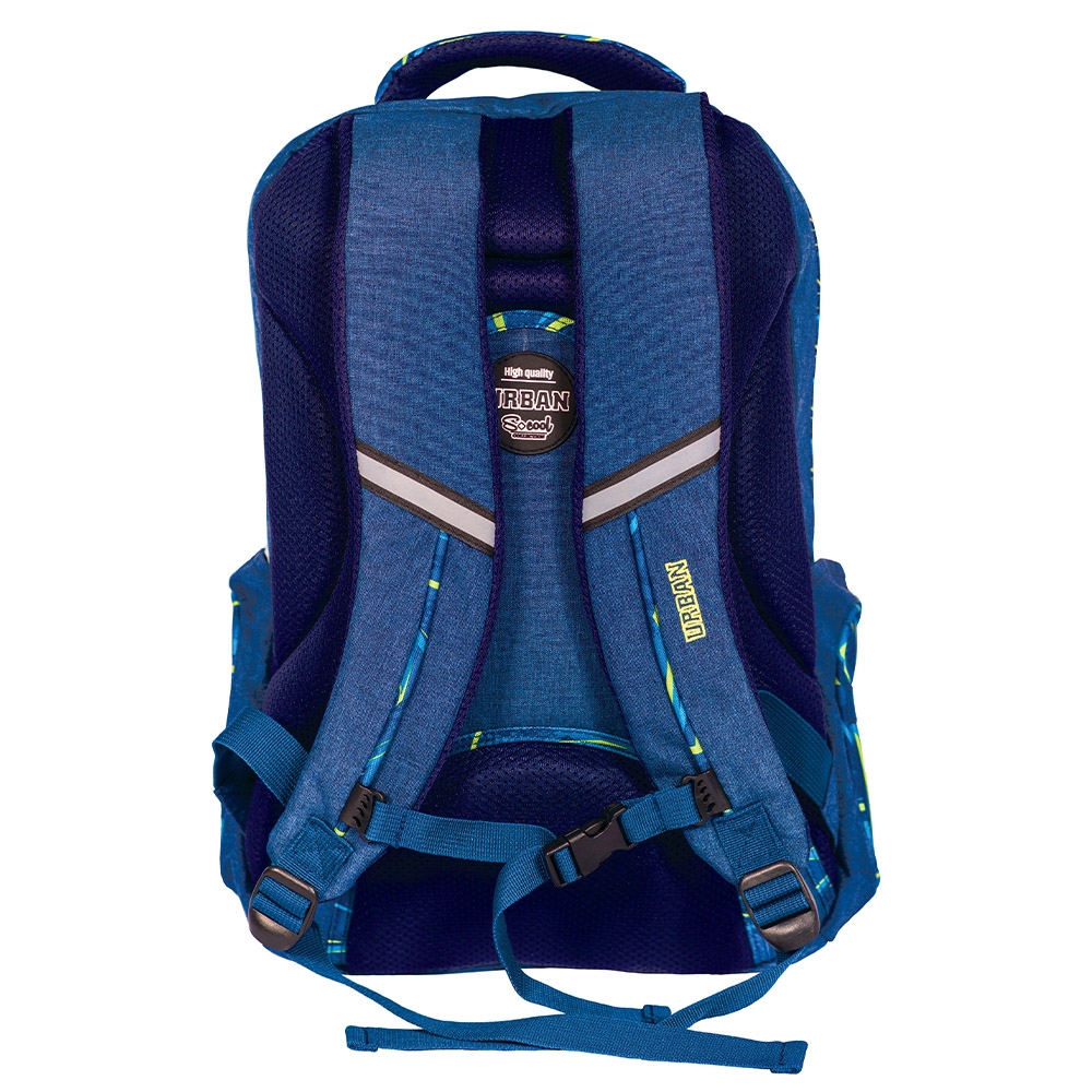 Ghiozdan anatomic, compartiment laptop, URBAN, 46x31x16 cm, GREEN LINES - S-COOL - imagine 4