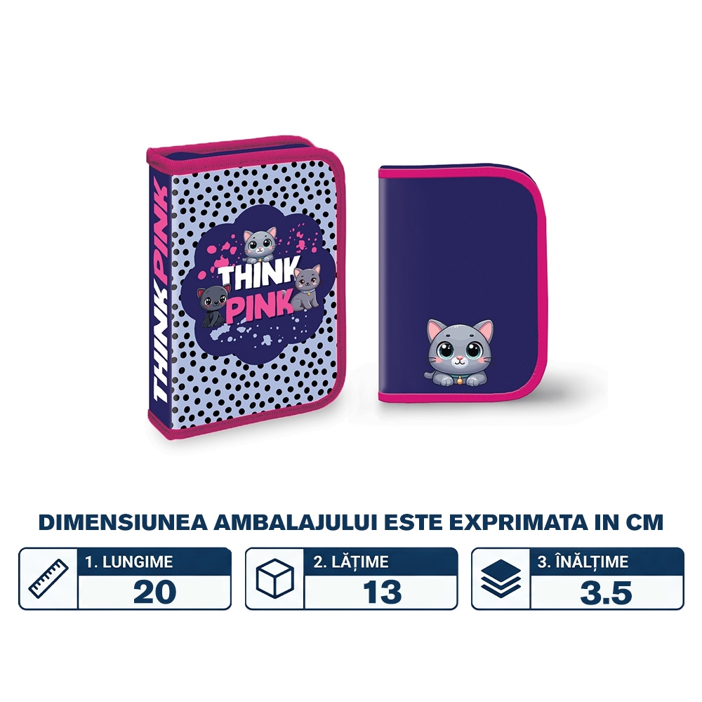Penar echipat, 1 fermoar, 2 ext., 32 piese, Think pink - S-COOL - imagine 2