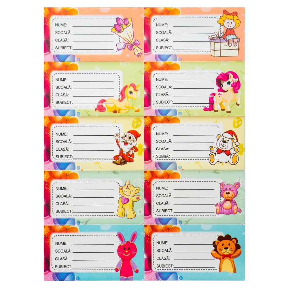 Etichete scolare cu desene, 20 coli/set - imagine 10
