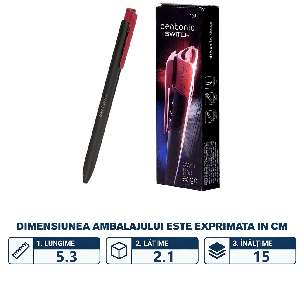 Pix Pentonic Switch, mina rosie, 0.7 mm - LINC - imagine 2