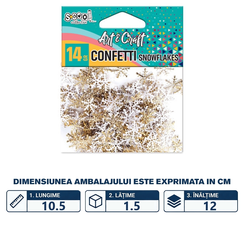 Accesorii craft, confetti fulgi de zapada, 14 gr - S-COOL - imagine 2