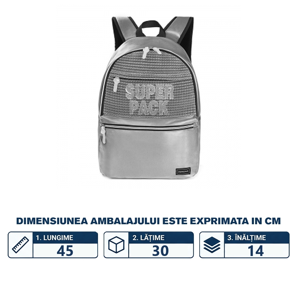 Ghiozdan compartiment laptop, SUPERPACK, 45x30x14 cm - S-COOL - imagine 2