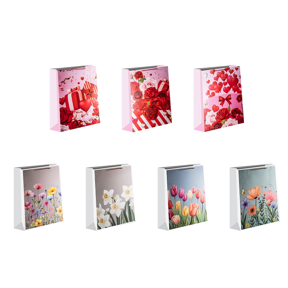 Punga cadou cu flori 43x55x15 cm