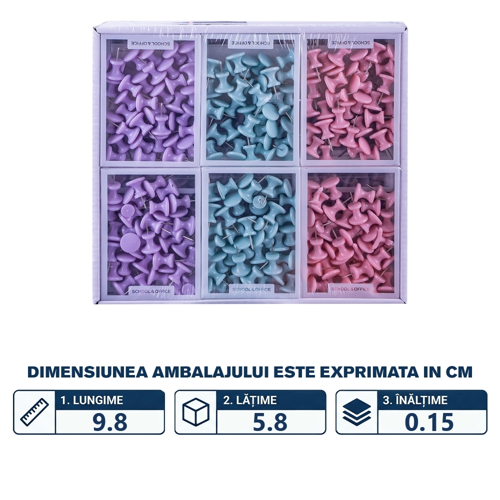 Ace panou pluta, 25mm, 35 buc/set, culori pastel - Bachang - imagine 2