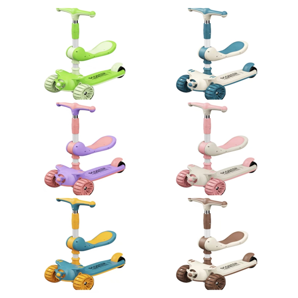 Trotineta 2 in 1, roti silicon, cu led