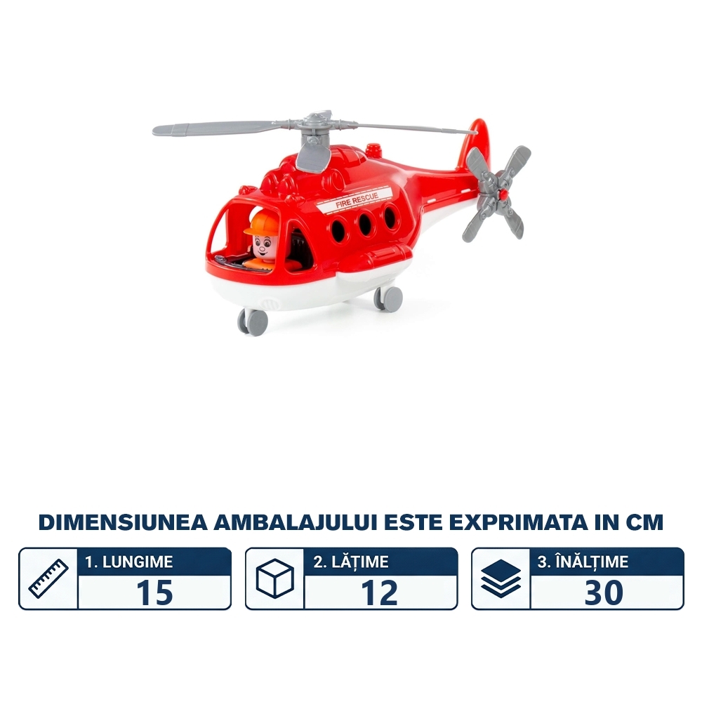Elicopter pompieri - Alpha, 29,5x22x13 cm, Polesie - imagine 2
