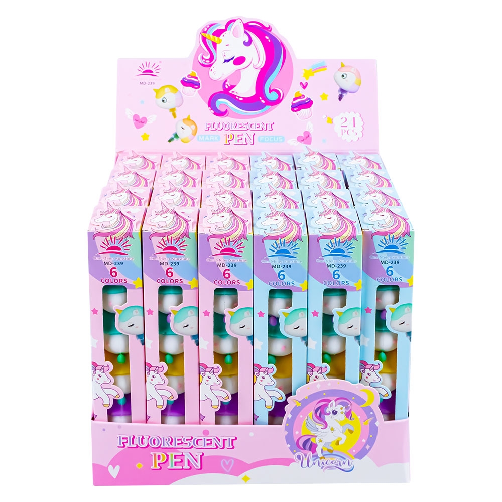 Text marker stivuibil, Unicorn, 5 culori/set - imagine 4