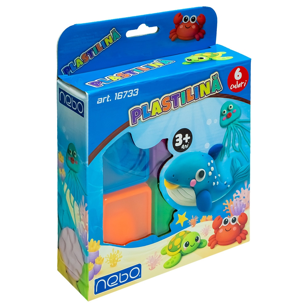 Set creativ plastilina, Ocean, 6 culori + accesorii - NEBO - imagine 3