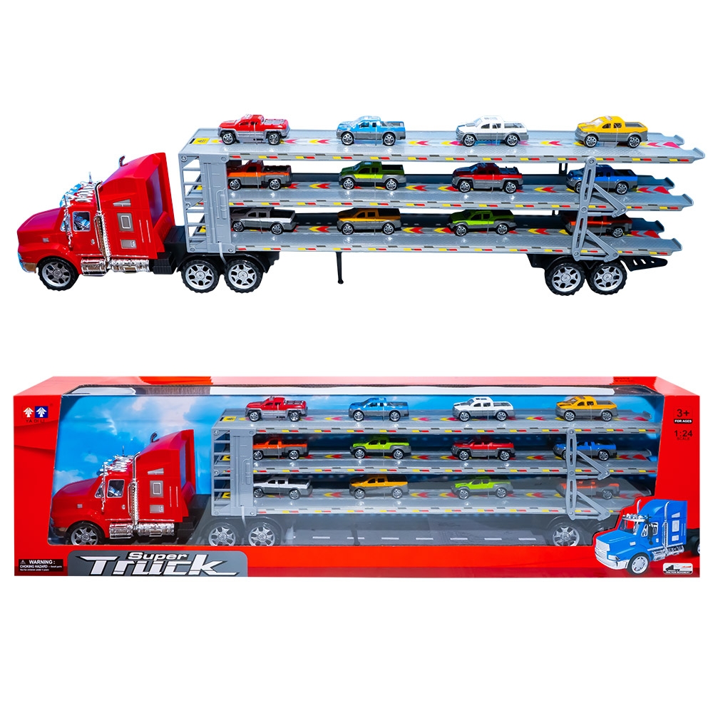 Camion platforma + 12 masini