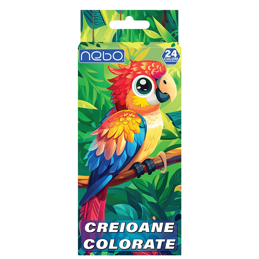 Creioane color, hexagonale, 24 culori - NEBO - imagine 2