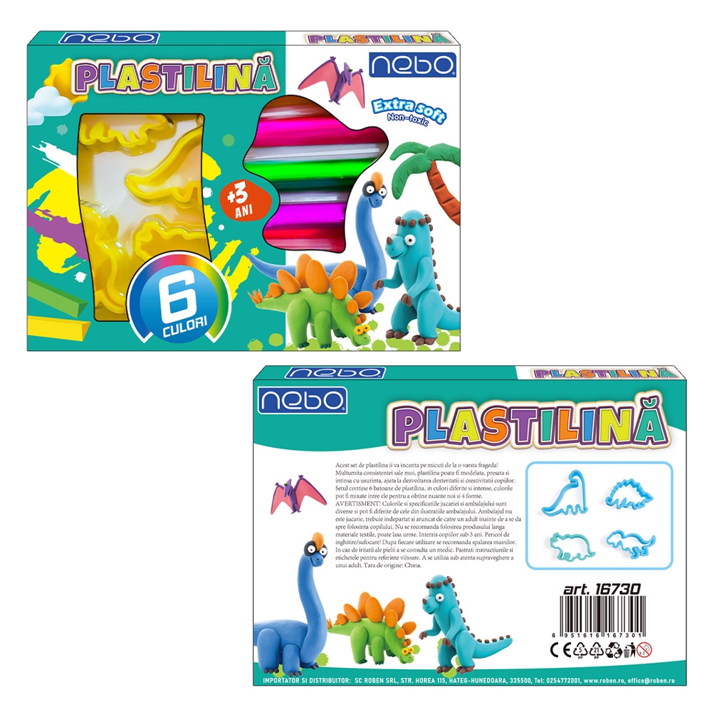 Plastilina 6 culori + forme - NEBO