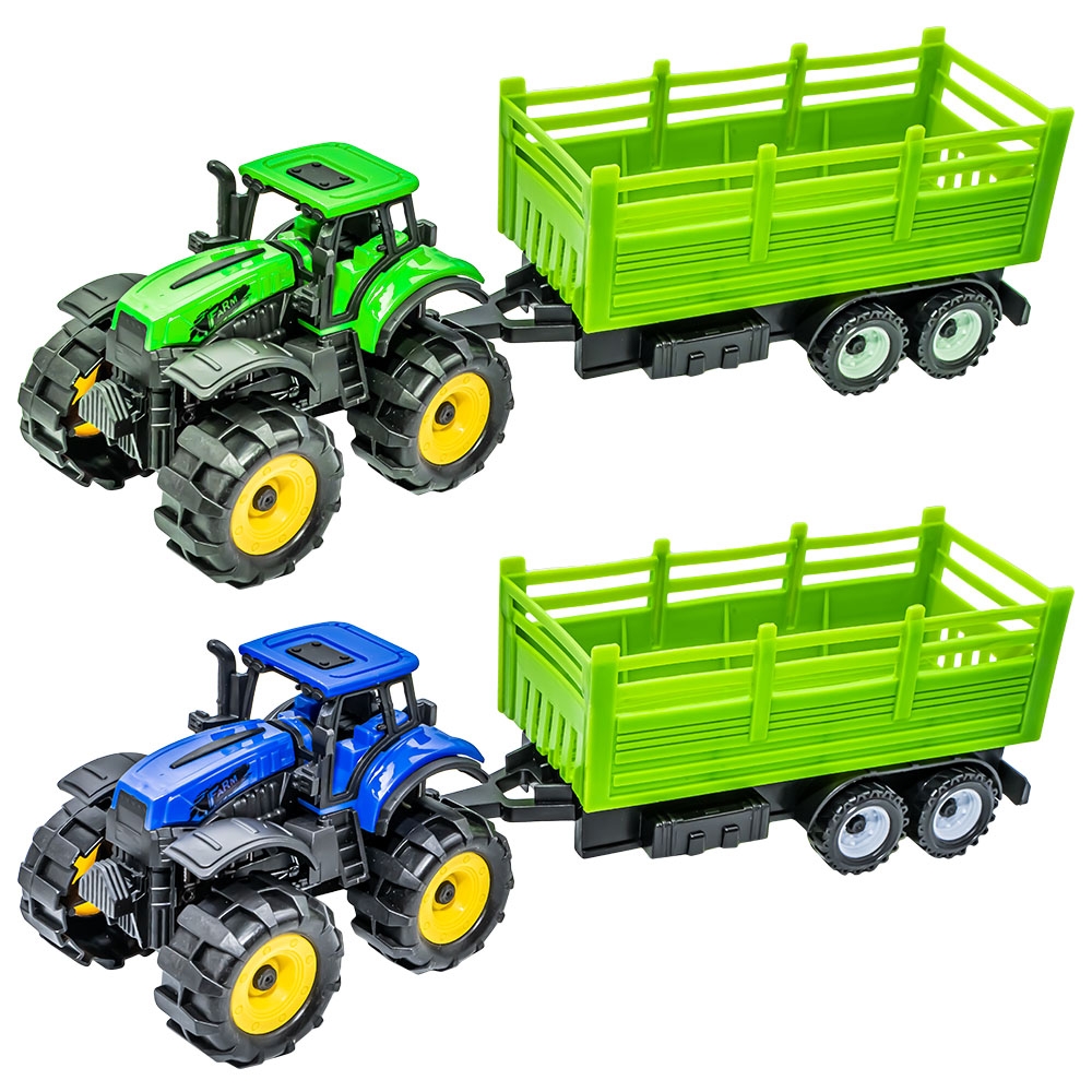 Tractor + remorca, 25x7x7.5 cm