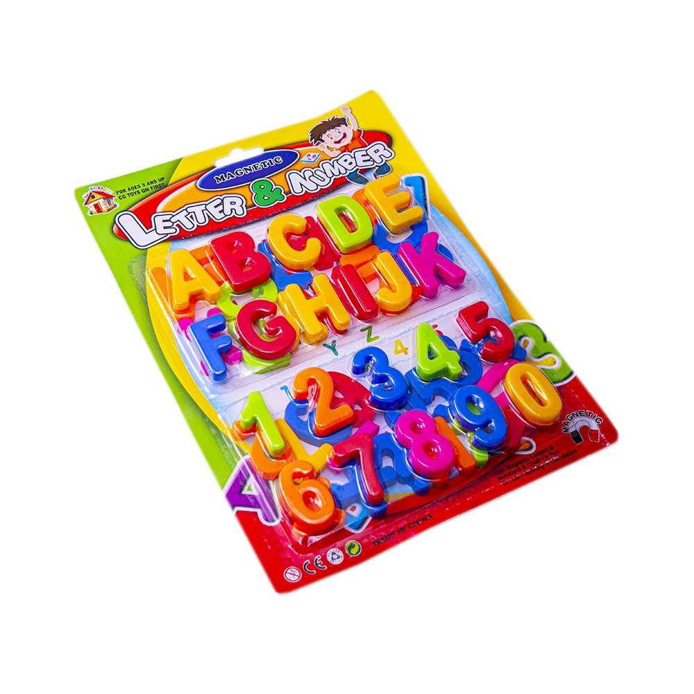 Litere majuscule+ cifre magnetice, 1 set/blister - imagine 6