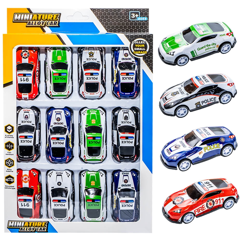 Masinute sport, cu frictiune, 6.8x3.1x2.3 cm, 12 buc/set