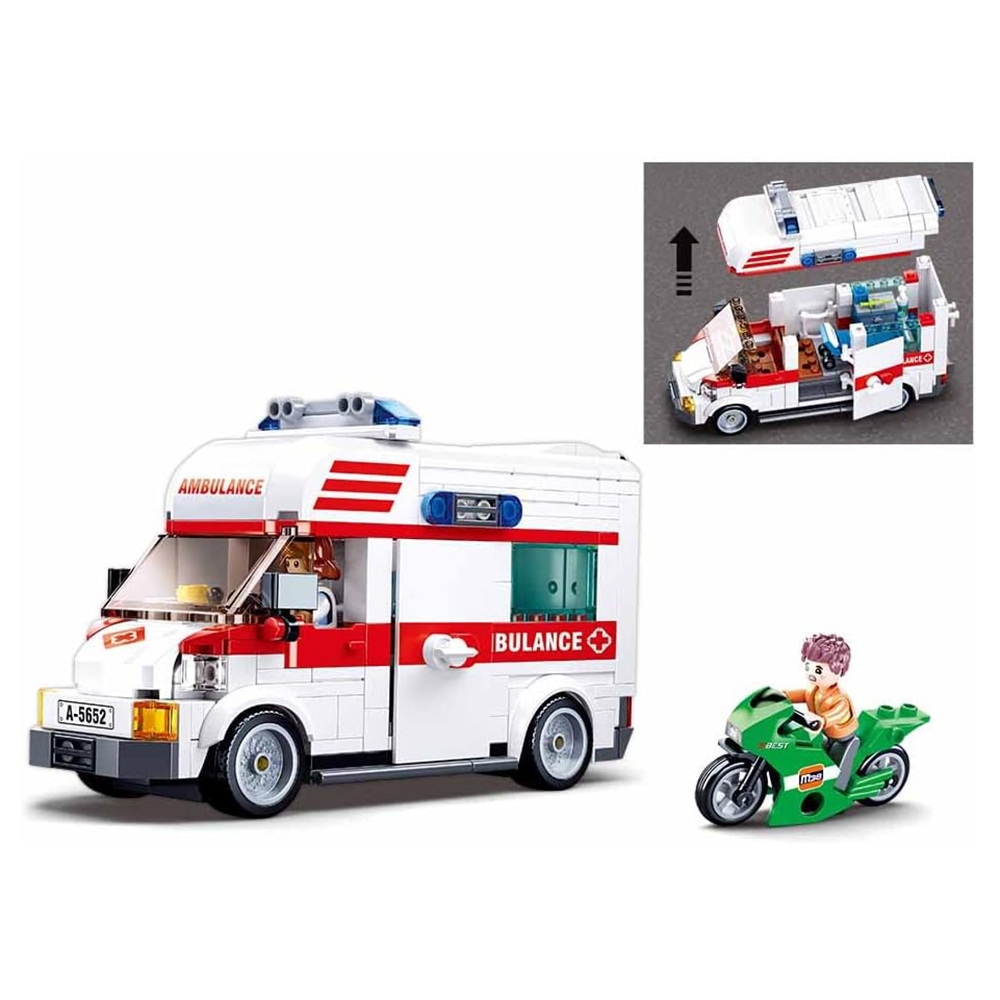 Set de constructie Town, 328 piese, Ambulanta - Sluban - imagine 6