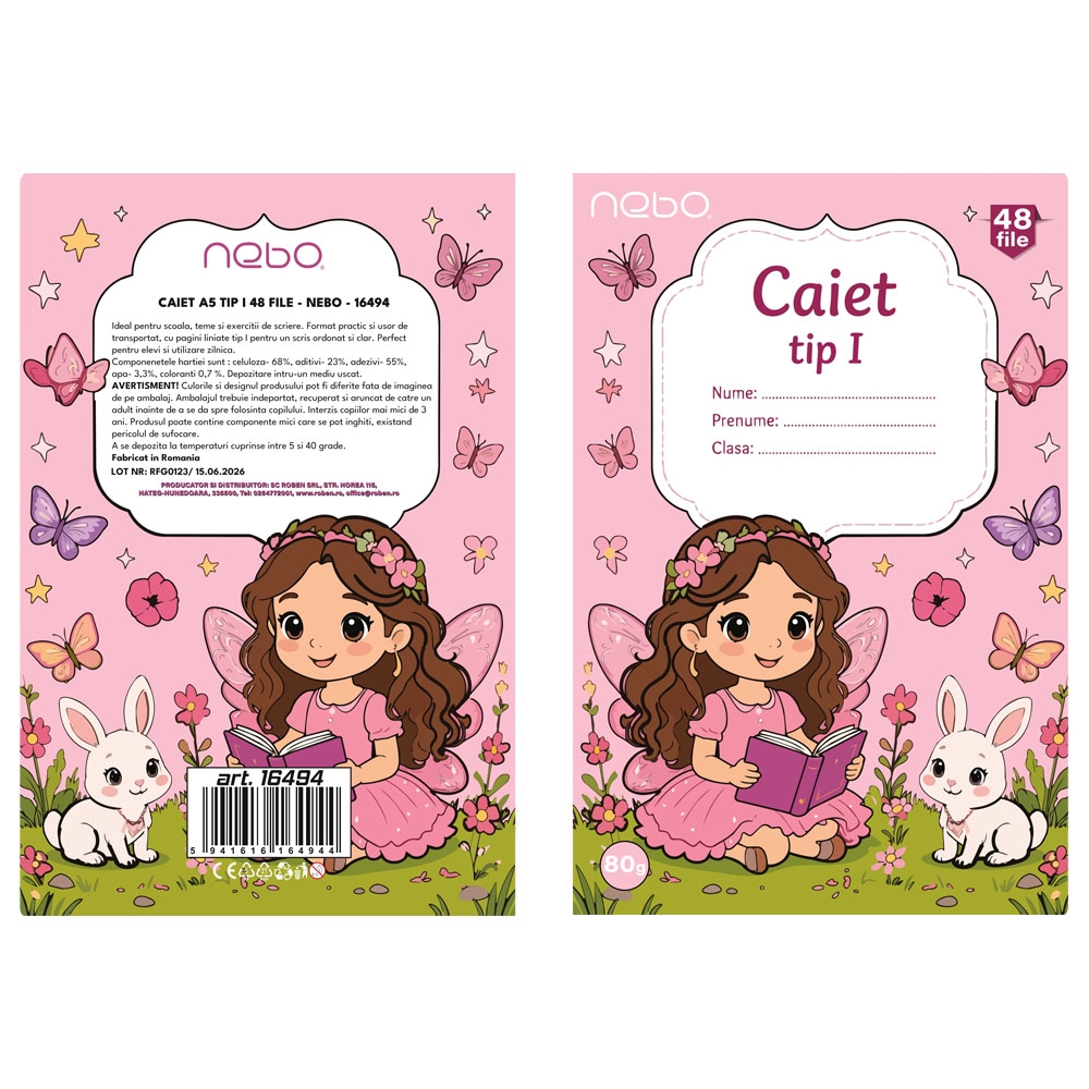 Caiet A5 tip I, 80g, 48 file - imagine 2