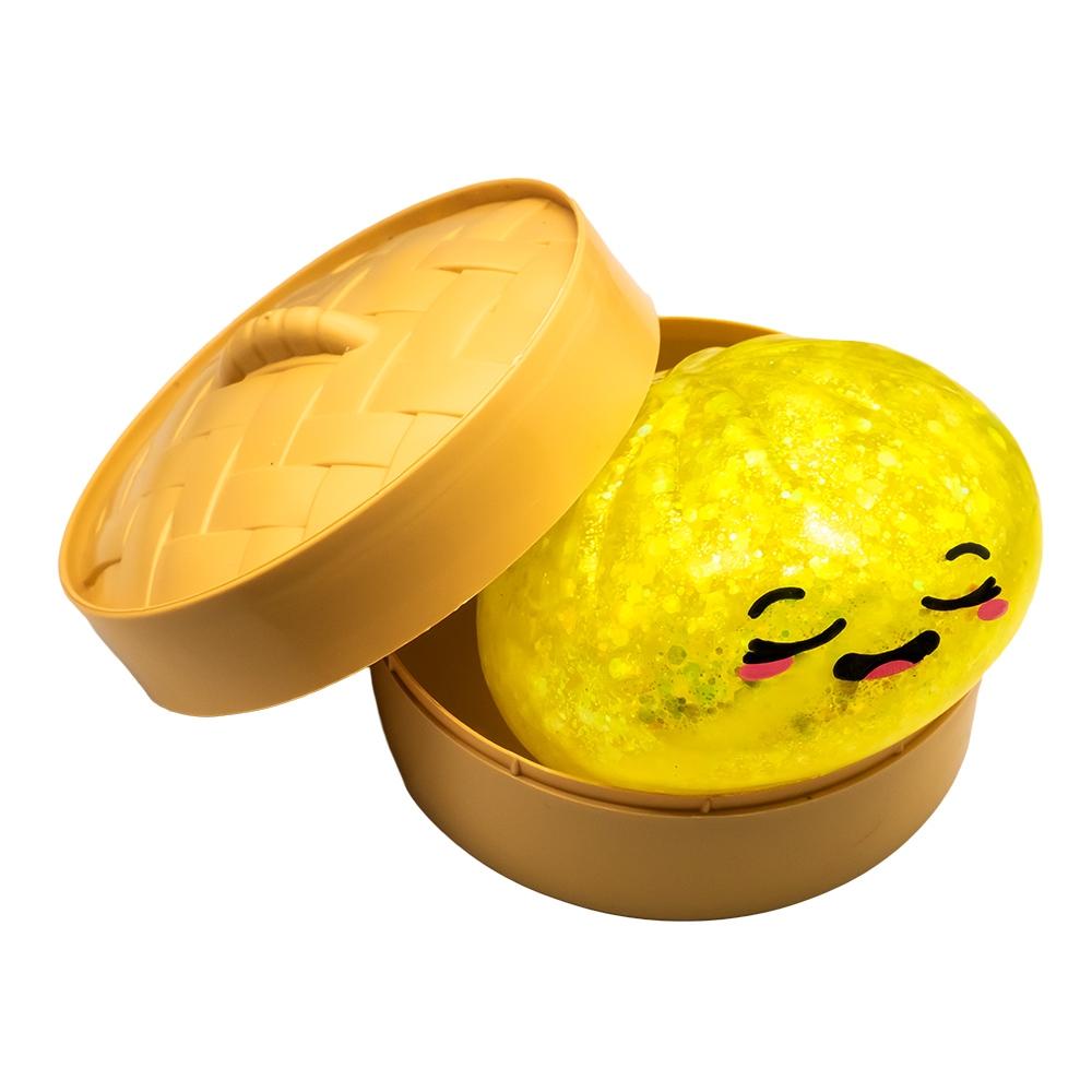 Jucarie antistres, Squishy dumpling - Gold sparkle - imagine 3