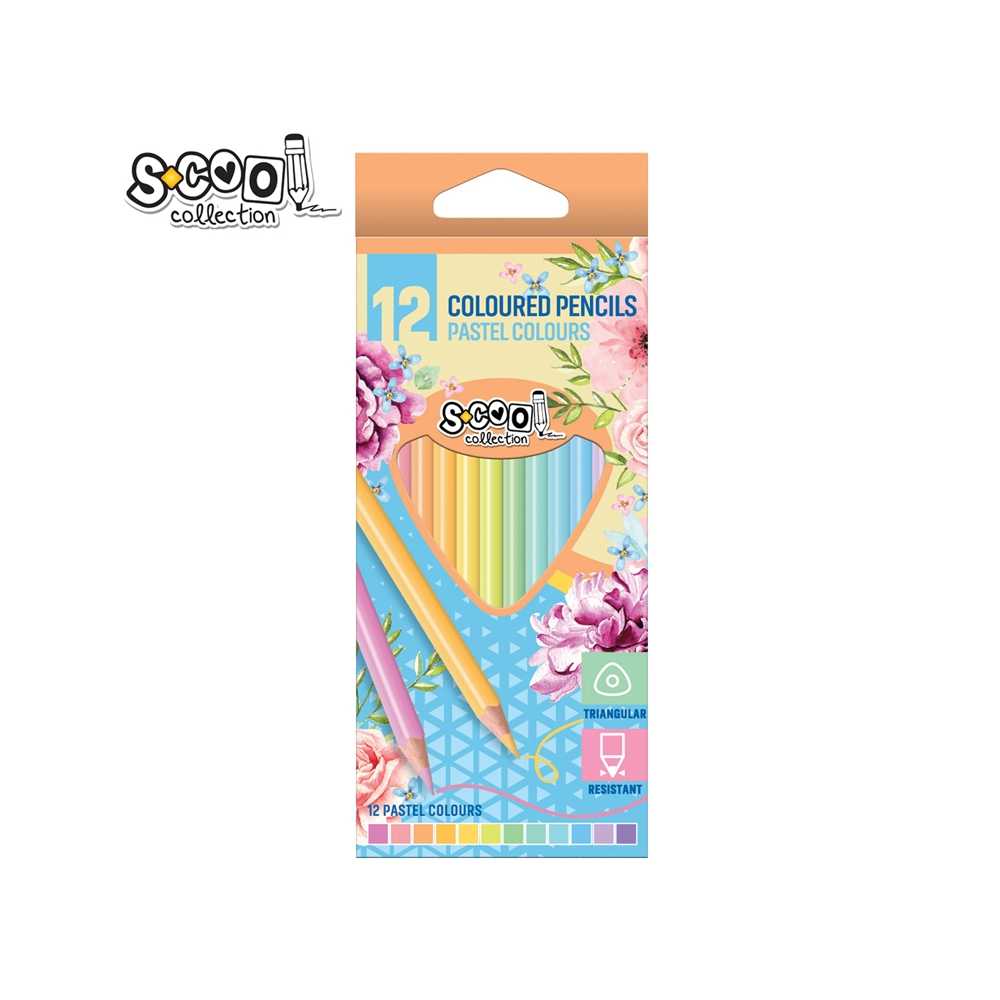Creioane color, pastel, 12 cul/set - S-COOL - imagine 3