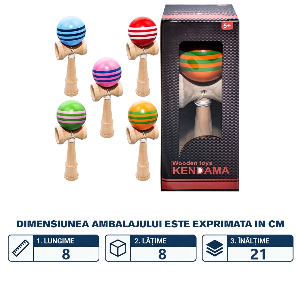 Jucarie Kendama, din lemn - imagine 2