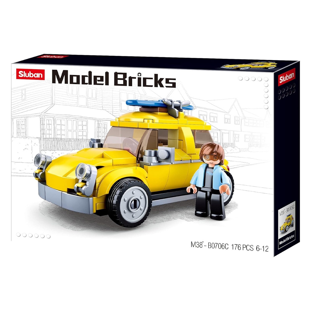 Set de constructie Machete, 176 piese, VW Beetle - Sluban