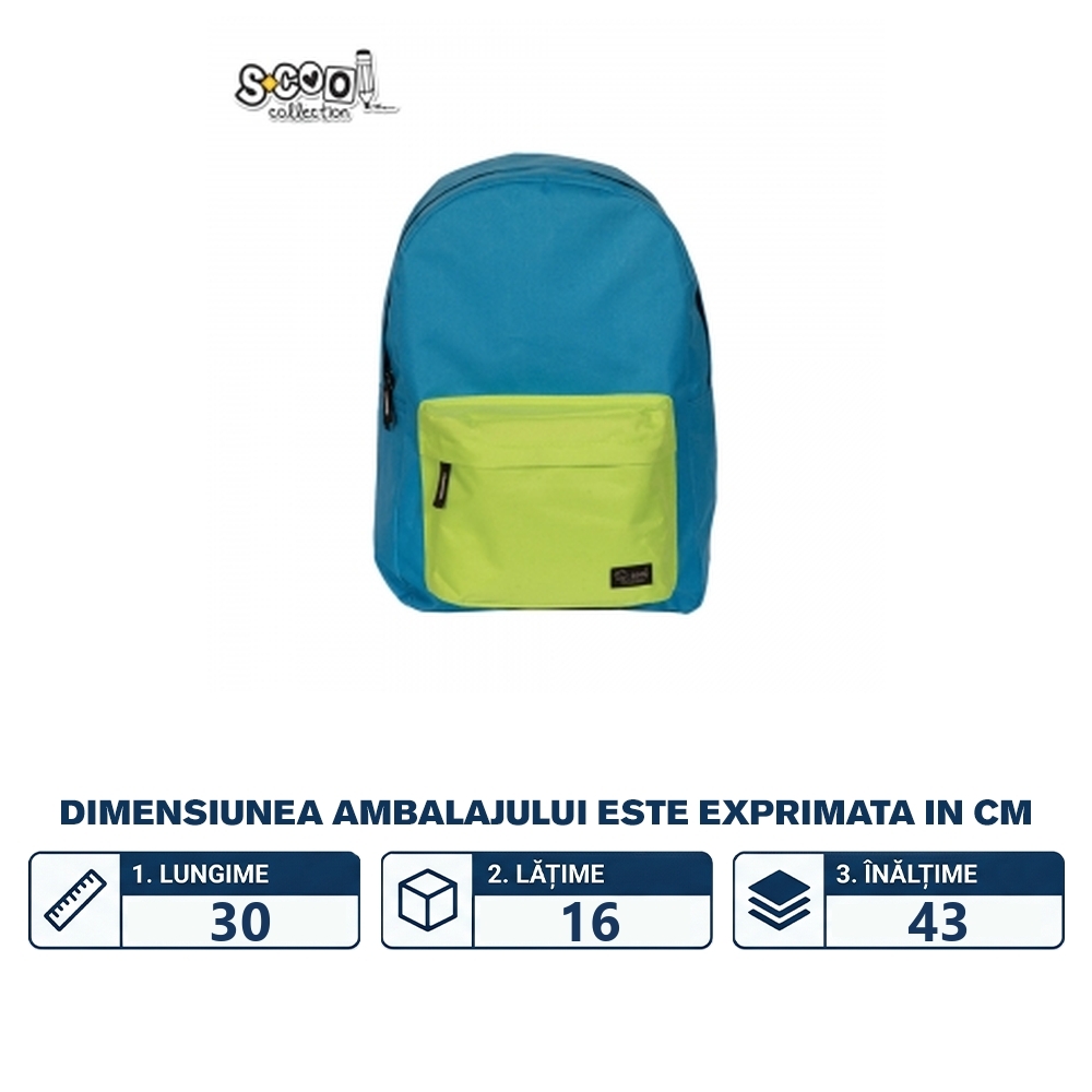 Ghiozdan CLASSIC, 30x16x43 cm - S-COOL - imagine 2