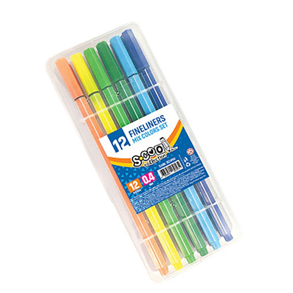 Fineliner, varf 0,4mm, 12 cul/set - S-COOL - imagine 4