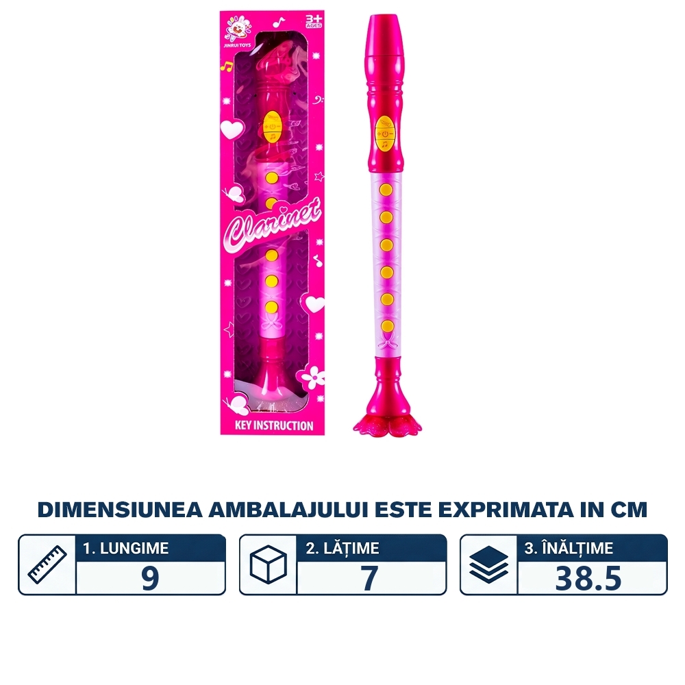 Clarinet, cu lumina si muzica, 38 cm - imagine 2