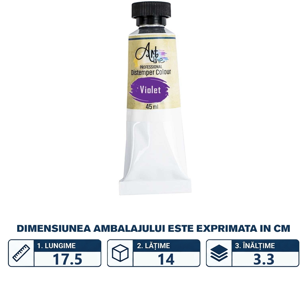 Tempera Art, VIOLET, 45ml, 6 buc/set- ARTLINE - imagine 2