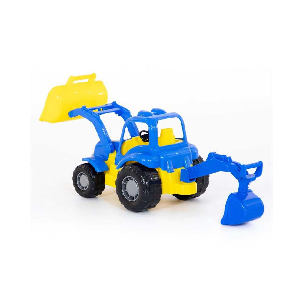 Tractor cu incarcator si excavator - Hardy, 28x13x16 cm, Pol - imagine 3