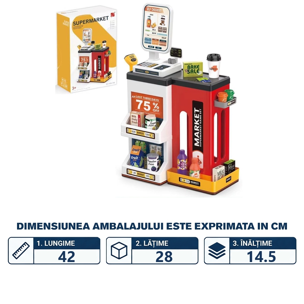 Play set Supermarket, cu lumina si sunet, 47 piese - imagine 2
