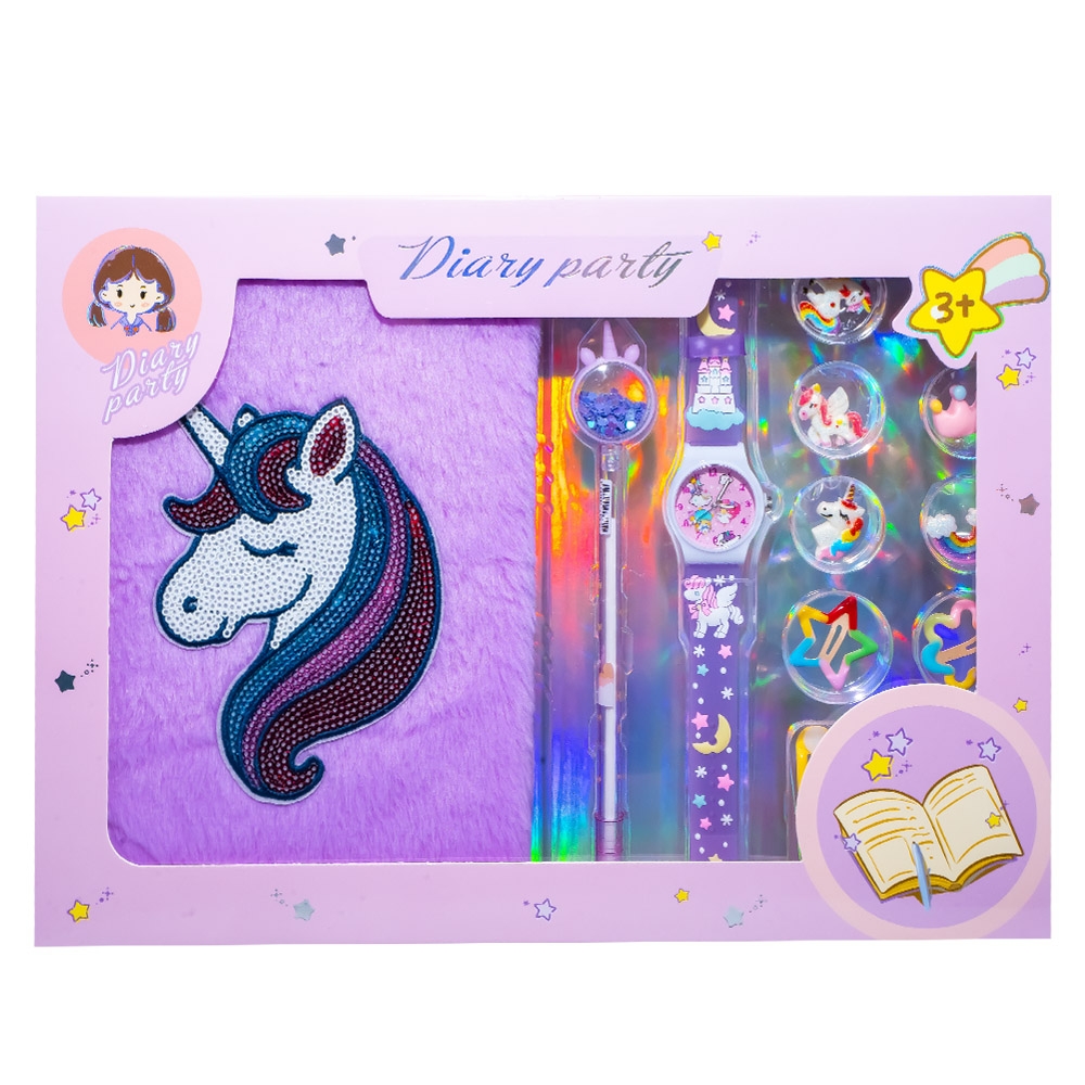 Jurnal plusat + accesorii, 14 piese/set - imagine 4