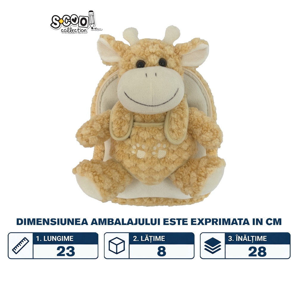 Ghiozdan gradinita Baby Animals, 23x8x28 cm, GIRAFFE - S-COOL - imagine 2