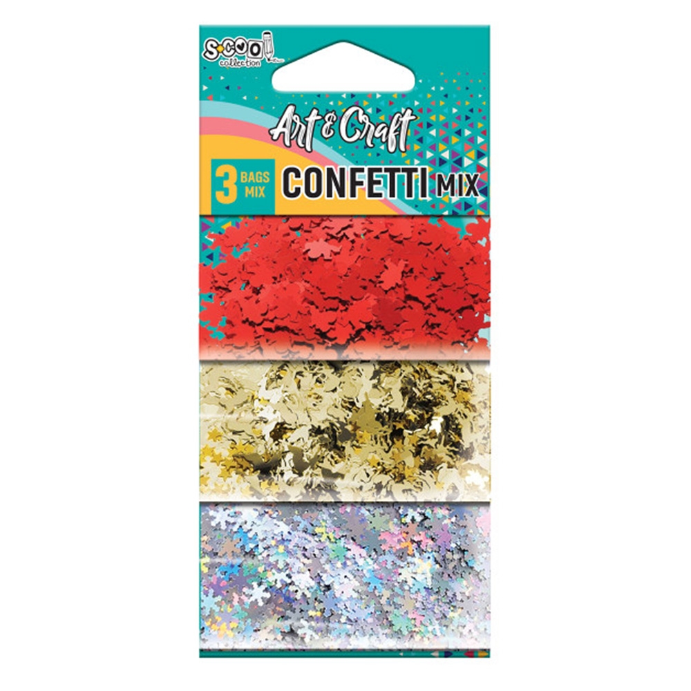 Accesorii craft, confetti modele Craciun, 3x7 gr - S-COOL