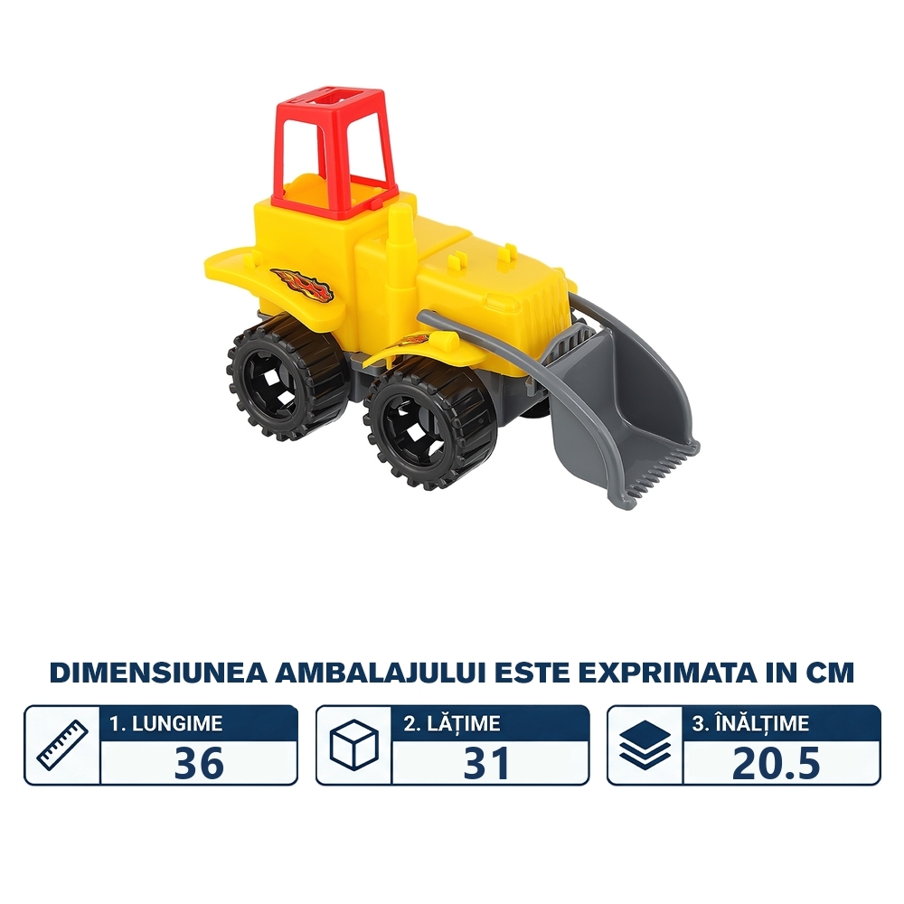 Tractor cu incarcator frontal, 30x20x14 cm - BY TOYS - imagine 2