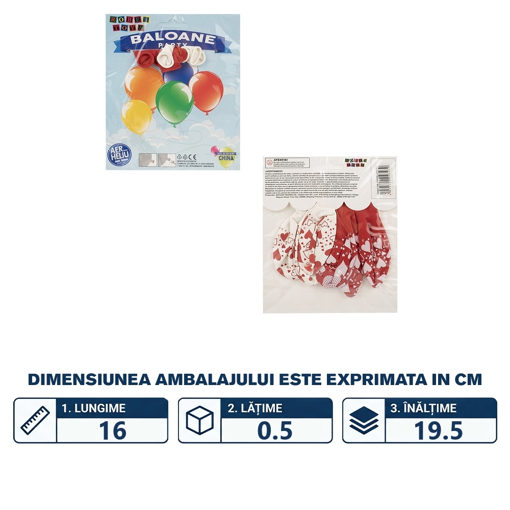 Baloane 2,8 g, Inimioare, 8 buc/set - imagine 2