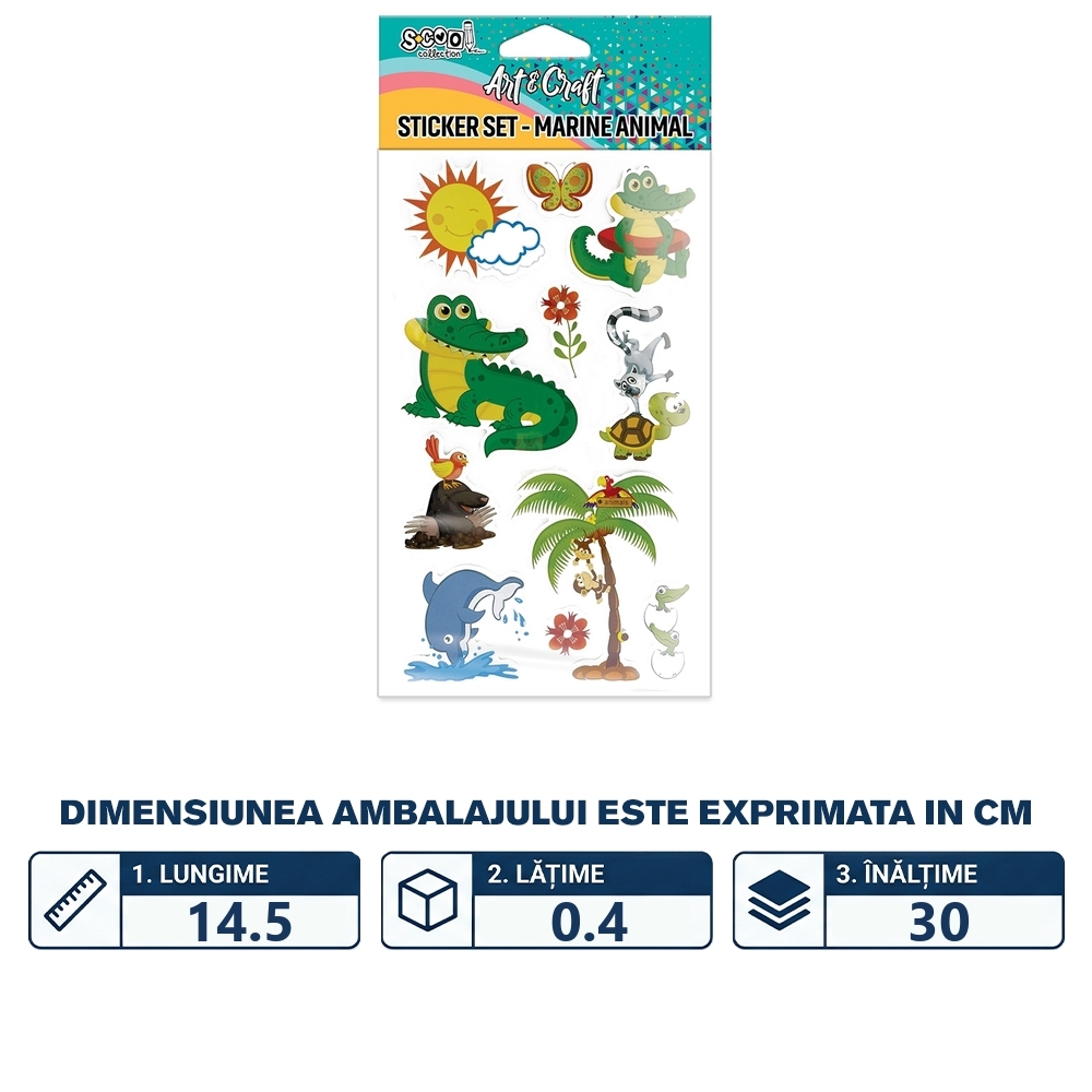 Accesorii craft, stickere 3D, Animale marine - S-COOL - imagine 2