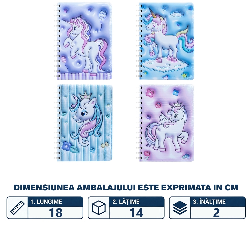Notes 3D cu arc, 80 file, Unicorn - imagine 2