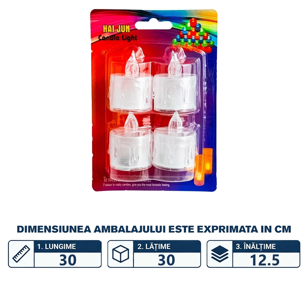 Lumanare ornamentala - Candela, 4 buc/set - imagine 2